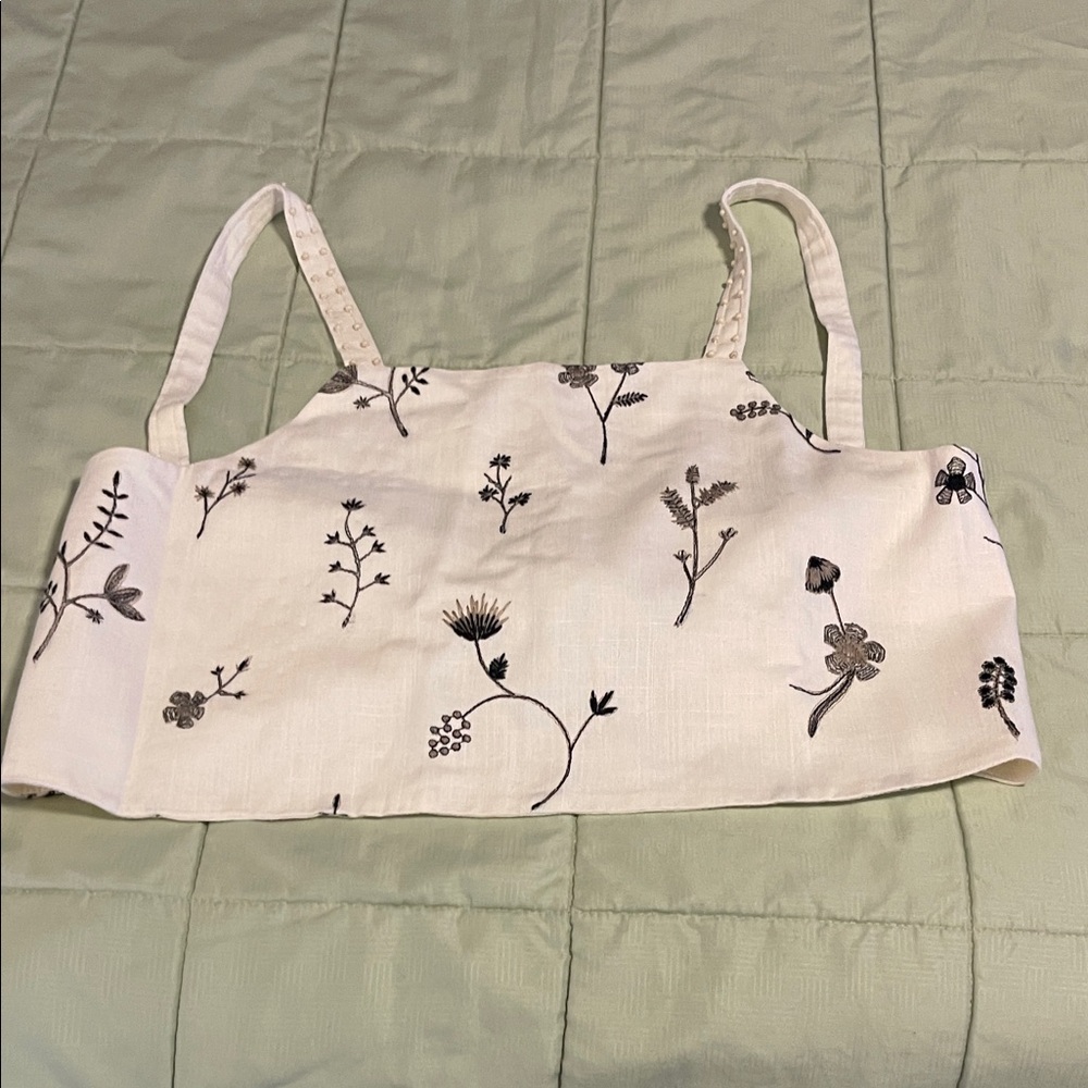 Zara Cream Floral Crop Top